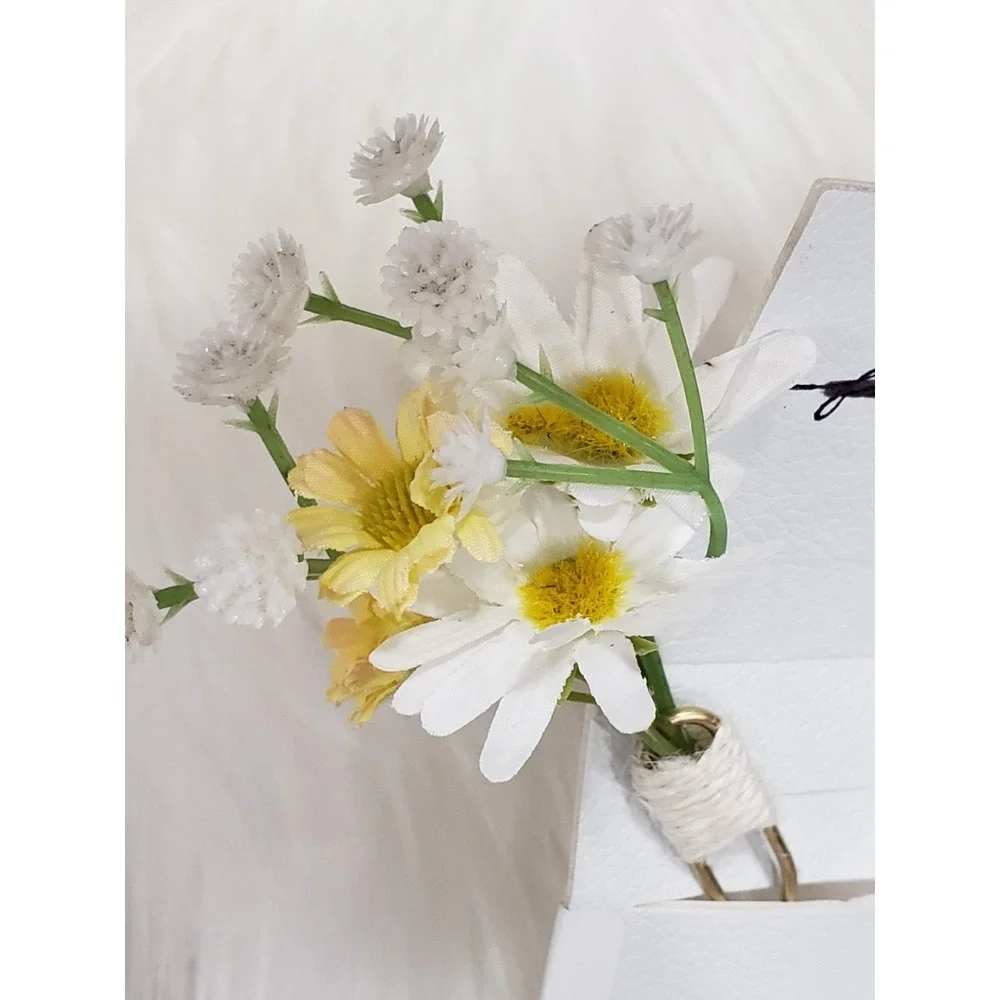 Take It Eazy Hair Pin Free People Daisy Wildflower Babys Breath Gold Tone Fork
